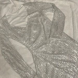 White Sequins party dress
